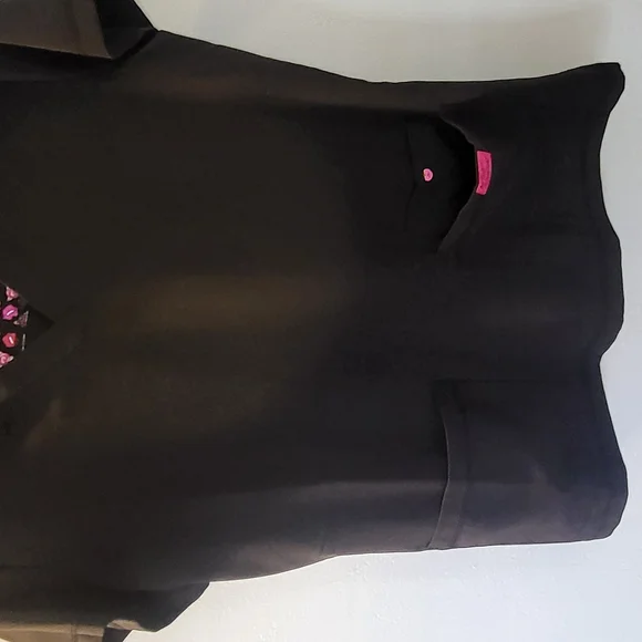 Betsey Johnson Women's Black Scrub Set with Pink Accents - Picture 5 of 10